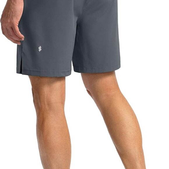 Men's Lightweight Quick Dry Athletic Shorts with Zipper Pockets, 7 Inch Inseam, - Picture 3 of 6